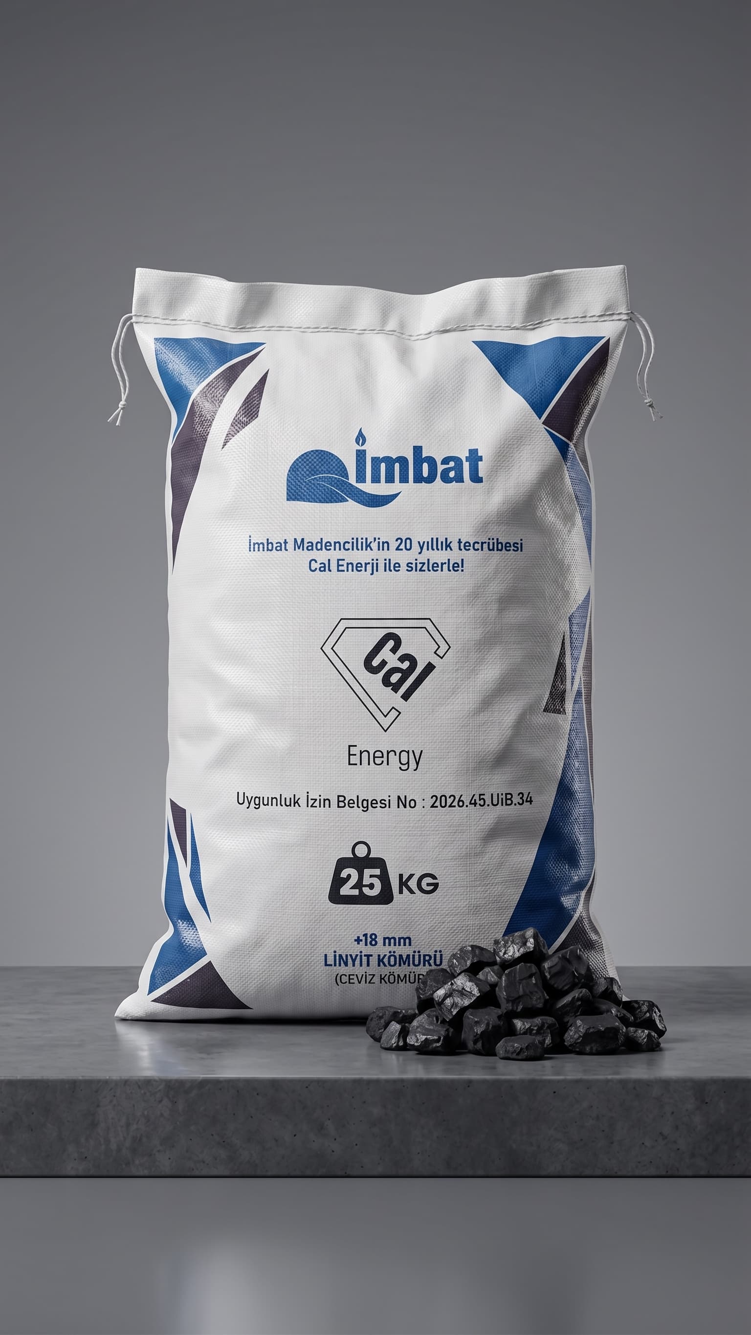 İmbat Cal Energy +18 mm ceviz kömürü 25 kg çuval